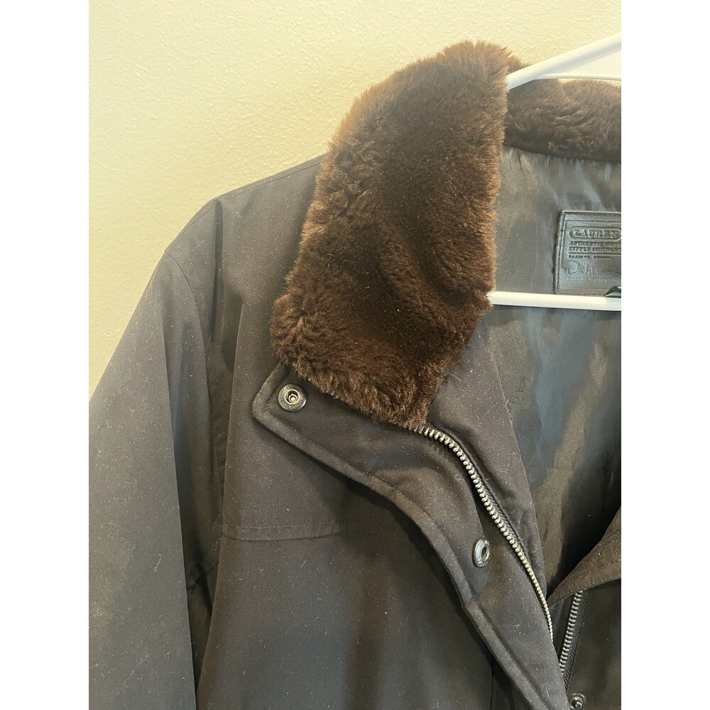 Ralph Lauren Polo LRL Annex Faux Fur-Trimmed Down Parka Ski Jacket Black Sz M - Picture 4 of 5